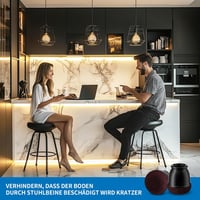 Ezprotekt 10-15mm fekete szilikon székláb sapka 16db kerek védőkupak filccel 3