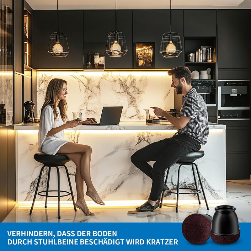 Ezprotekt 10-15mm fekete szilikon székláb sapka 16db kerek védőkupak filccel