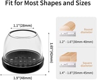 Ezprotekt Szék Lábvédő 16 db Átlátszó Gumipárna Szőnyeghez 36-56 mm 2