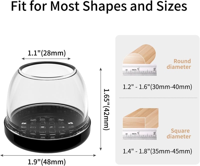 Ezprotekt Szék Lábvédő 16 db Átlátszó Gumipárna Szőnyeghez 36-56 mm