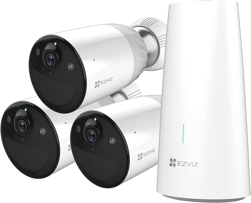 EZVIZ BC1-B3 Vezeték Nélküli Biztonsági Kamera Szett (1+3) HUB-bal - Akkumulátoros Megfigyelő Rendszer Otthonvédelemhez - Black