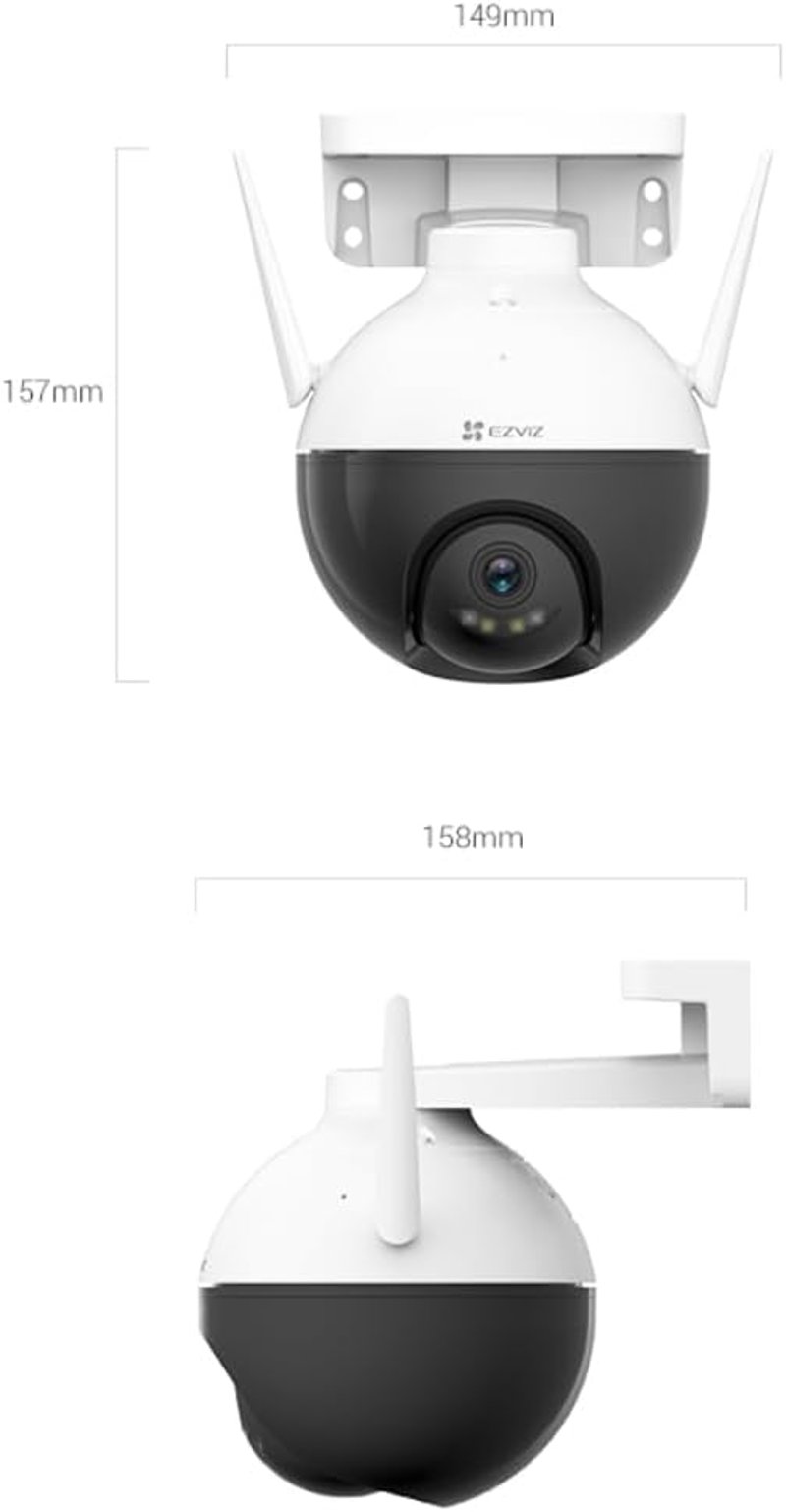 EZVIZ C8W 4MP WiFi IP kamera, 2K+ kültéri forgó kamera, éjszakai látás, 352° forgatás, SD kártya