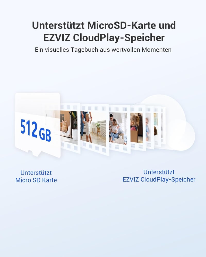 EZVIZ CB2 1080P Vezeték Nélküli Beltéri Biztonsági Kamera, Éjjellátó, Kétirányú Hang, Fehér