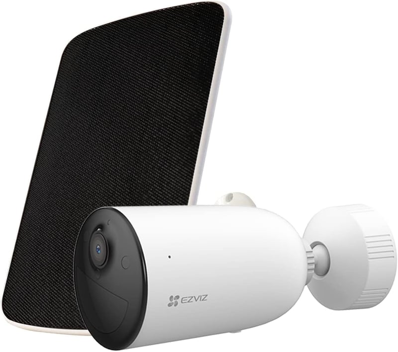 EZVIZ CB3 3MP Vezeték Nélküli Kültéri Biztonsági Kamera Szolár Panellel - WiFi, AI Személy/Jármű Érzékelés, Színes Éjjellátás, Kétirányú Han - White