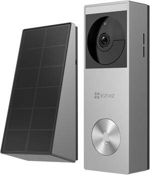 EZVIZ CP3 Pro vezeték nélküli kaputelefon 2K WiFi kamerával, személyfelismerés, színes éjjellátó, kétirányú hang, napelemes töltővel, Alexa