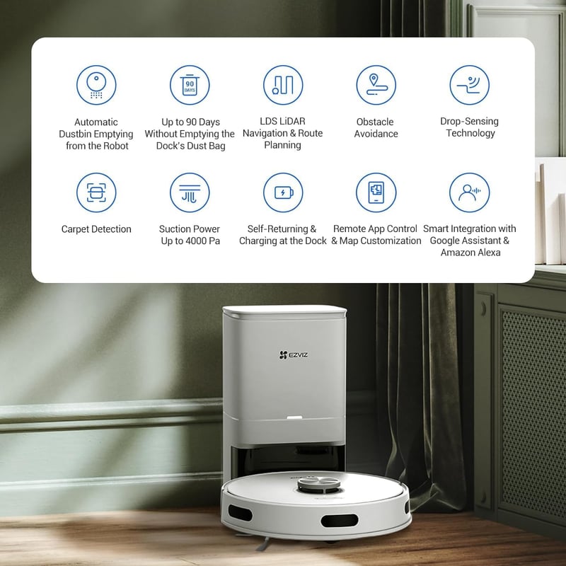EZVIZ RE5 Plus robotporszívó intelligens navigációval