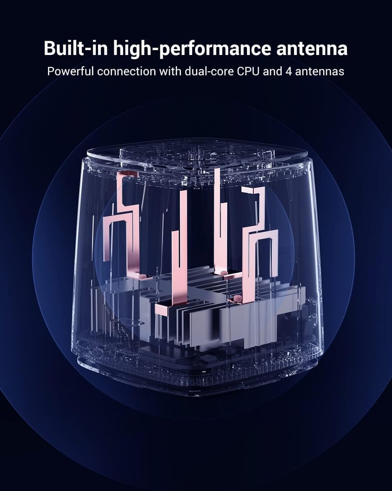 EZVIZ W3R Dual Band Gigabit Router Wi-Fi 6 Mesh Rendszerrel, 1800Mbps Sebességgel, Okosotthon Kompatibilitással és Interferencia Védelemmel