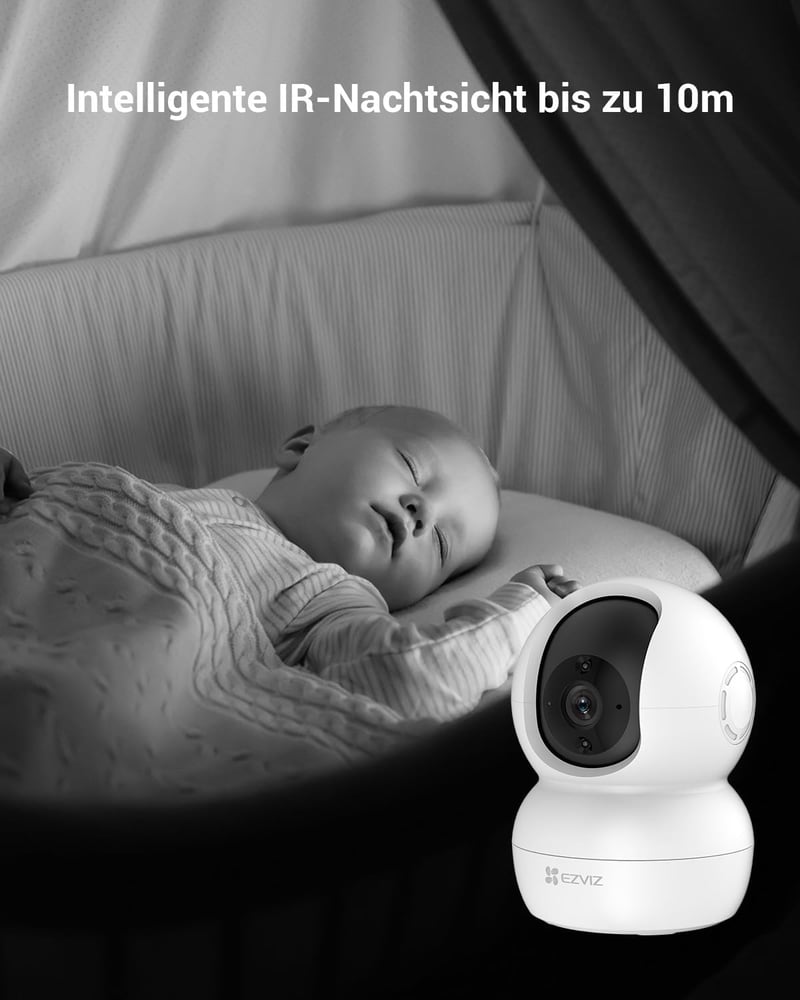 EZVIZ WiFi IP Beltéri Biztonsági Kamera 1080P - Forgatható Bébiőr Kétirányú Hanggal, Mozgásérzékelővel és Éjjellátóval, Alexa Kompatibilis