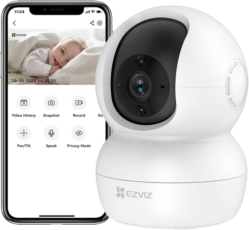 EZVIZ WiFi IP Beltéri Biztonsági Kamera 1080P - Forgatható Bébiőr Kétirányú Hanggal, Mozgásérzékelővel és Éjjellátóval, Alexa Kompatibilis