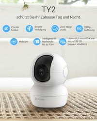 EZVIZ WiFi IP Beltéri Biztonsági Kamera 1080P - Forgatható Bébiőr Kétirányú Hanggal, Mozgásérzékelővel és Éjjellátóval, Alexa Kompatibilis 2