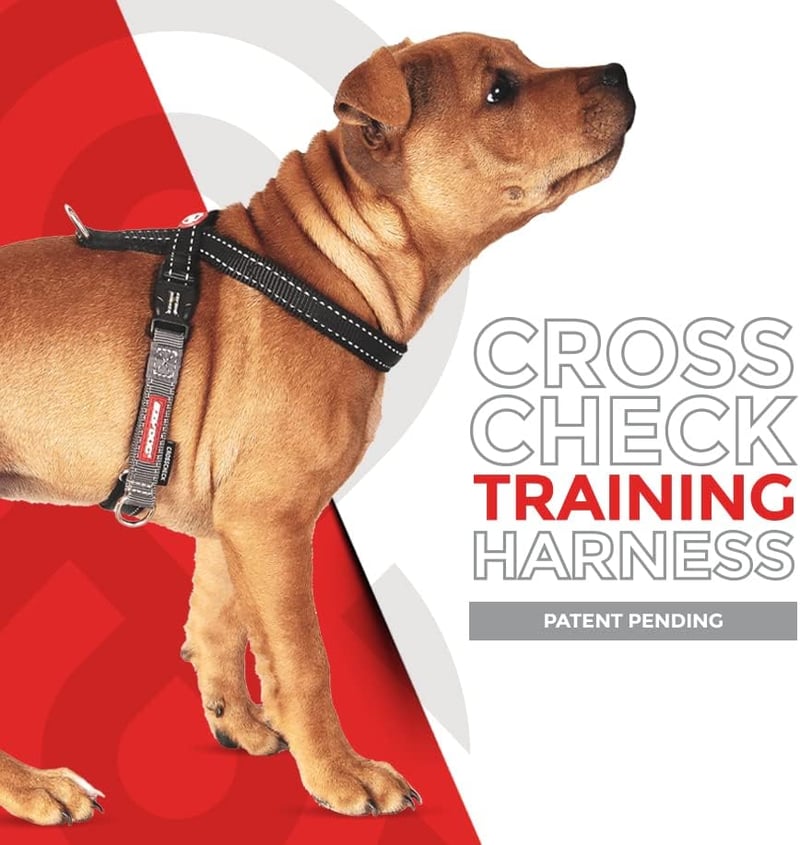 EzyDog Crosscheck Kutyahám Húzásgátló Funkció - Piros Mellény Hám Kis Közepes Nagy Kutyákhoz, Fényvisszaverő Állítható XL