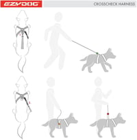 EzyDog Crosscheck Kutyahám Húzásgátló Funkció - Piros Mellény Hám Kis Közepes Nagy Kutyákhoz, Fényvisszaverő Állítható XL 5