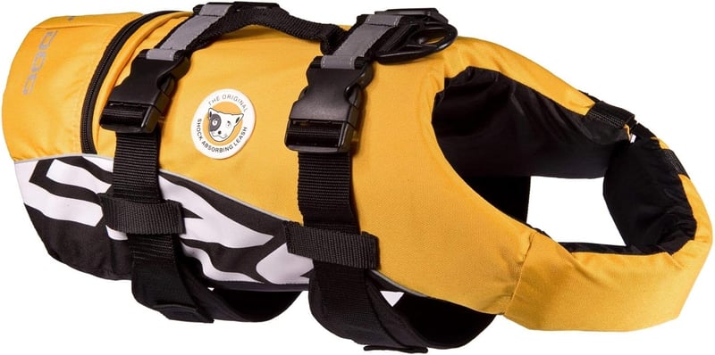 EzyDog DFD Kutya Mentőmellény Sárga Small - Vízi Sport Úszósegéd Kutyáknak Mentőfogantyúval és Fényvisszaverő Varrással