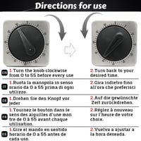Cronometru de bucătărie mecanic EZYLINKER – Temporizator cu numărătoare inversă, fără baterii, carcasă din oțel inoxidabil, cu magnet, pentru fiert ouă 3