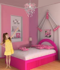 F&F Stores Unikornis Csillár Gyerekszobába - Rózsaszín-Lila-Ezüst Lámpabúra Csillogó Függőkkel, Lányszobába, Babaszobába, LED Kompatibilis 3