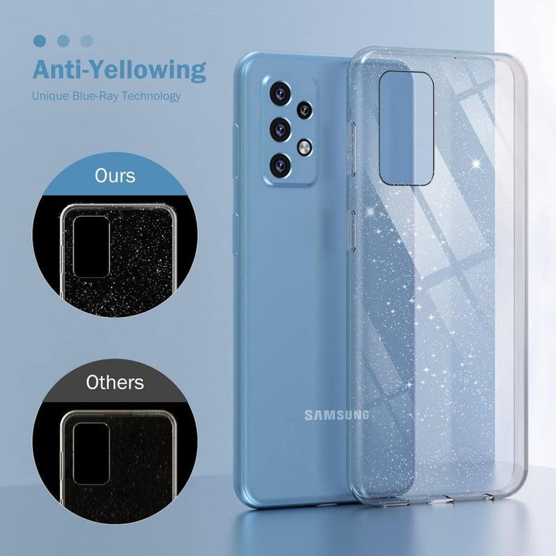 Samsung Galaxy A23 5G Csillogó Védőtok + 2db Üvegfólia Szett