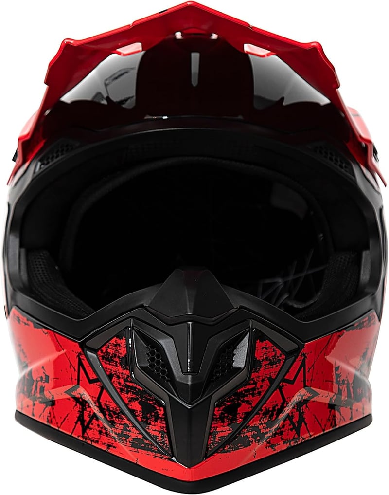 Helmblazia Gyerek Motocross Sisak Piros S Méret ECE R22.06 Tanúsítvánnyal Terepjáró Enduro Quad ATV Bukósisak Fiúknak Lányoknak
