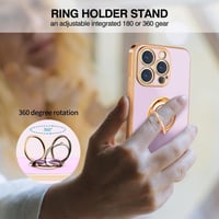 iPhone 13 Pro Rosegold-Lila Mágneses Gyűrűs Ütésálló Tok 6