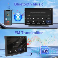Podofo 9" IPS Autórádió Vezeték Nélküli Apple CarPlay & Android Auto Támogatással - Érintőképernyős Bluetooth Médialejátszó, FM, USB, AUX 4