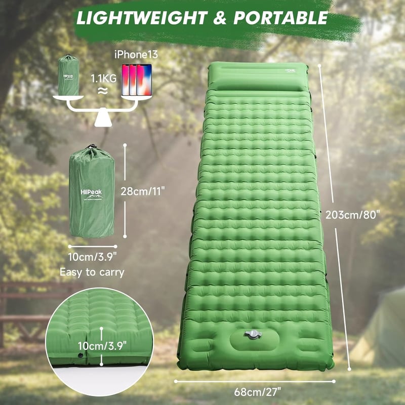 HiiPeak Camping Légágy Integrált Párnával és Lábpumpával