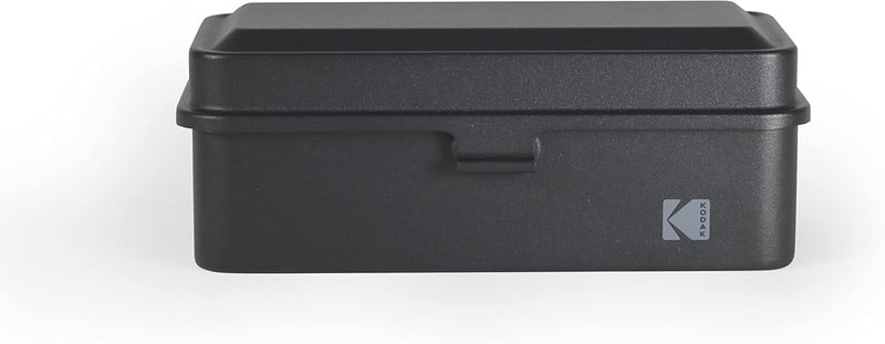 Kodak retro acél filmtároló doboz 120/135 tekercsekhez, fekete