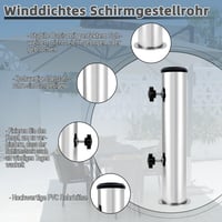 Univerzális Napernyőtalp Adapter Készlet 3 Szűkítőgyűrűvel (48/38/32 mm) - Gránit, Vas és Cement Talphoz Kompatibilis Napernyőtartó Hüv 6