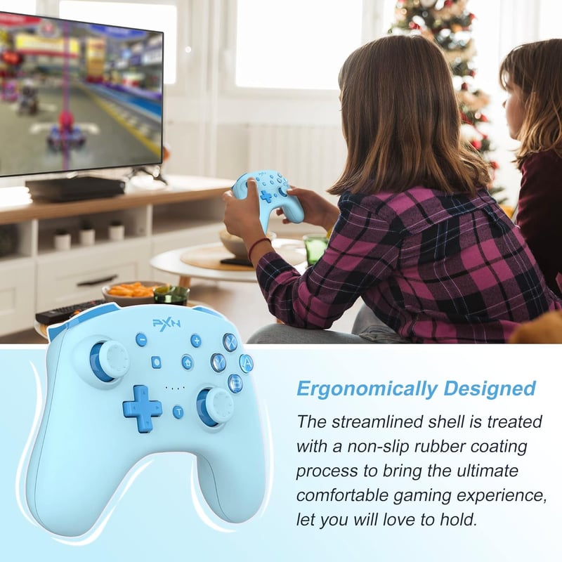 PXN 9607X vezeték nélküli Switch kontroller - Turbo, NFC, rezgés, giroszkóp - PC és OLED kompatibilis - Cián