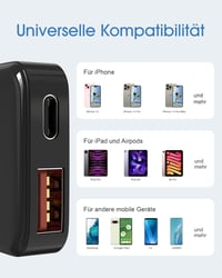 Zinooy 35W USB C Töltő, Lapos Fali Adapter iPhone 11/12/13/15 Pro Max és Samsung Galaxy Készülékekhez, Ultravékony PD Gyorstöltő 6