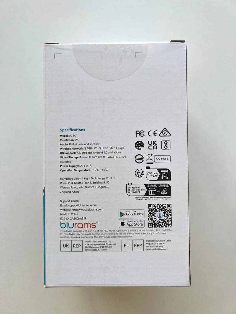 Blurams 360°-os 2K WiFi beltéri kamera, Alexa-kompatibilis, éjjellátó, háziállat figyelő