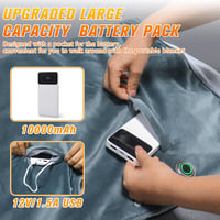 fisca Hordozható Elektromos Takaró 10000 mAh Powerbank-kal - Puha Plüss Melegítő Takaró 3 Hőfokozattal, 150x90 cm, Otthoni, Irodai és Kültér 5