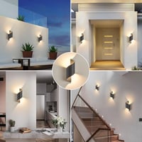 KUKAK LED Kültéri-Beltéri Fali Lámpa, 10W, IP65 Vízálló, 3000K Meleg Fehér, Modern Fel-Le Világító Dekoratív Alumínium Falikar Kertbe, Nappa 6