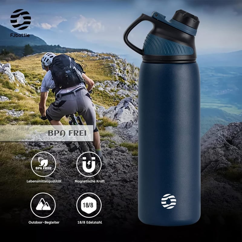 Fjbottle mágneses zárású rozsdamentes acél kulacs 400-1000ml - BPA-mentes, szénsavas italokhoz