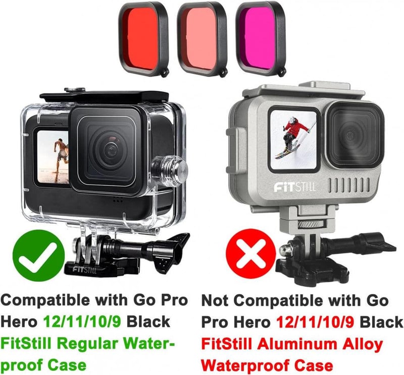 GoPro Hero 12/11/10/9 Színjavító Búvárlencse Szett - 3 db, Felújított