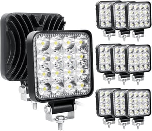 RIGIDON 10 db-os 48W LED Munkalámpa Szett - 3,3" Mini Spotlámpák Terepjáróhoz, SUV, ATV, Traktor, 4x4 Járművekhez, 6000K Fehér Fény, Vízálló