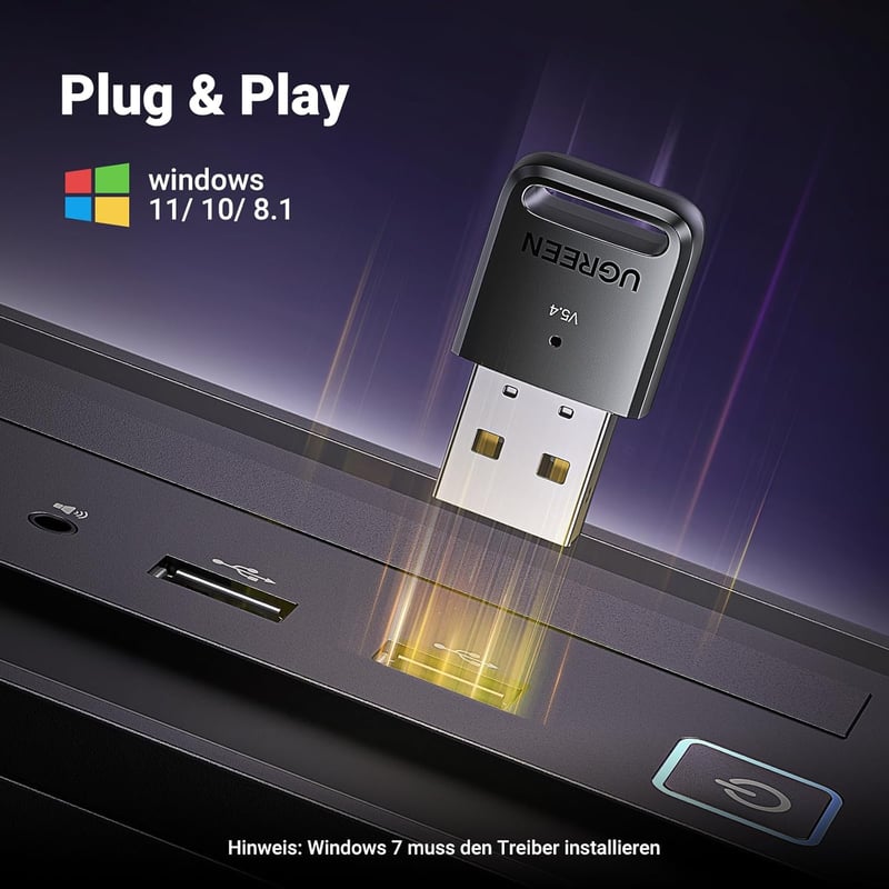 UGREEN Bluetooth 5.4 USB adapter PC-hez, PS5/PS4/Switch kompatibilis