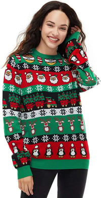 U LOOK UGLY TODAY Vicces Karácsonyi Pulóver Unisex, Vastag Kötésű Fair Isle Mintás, XL 3