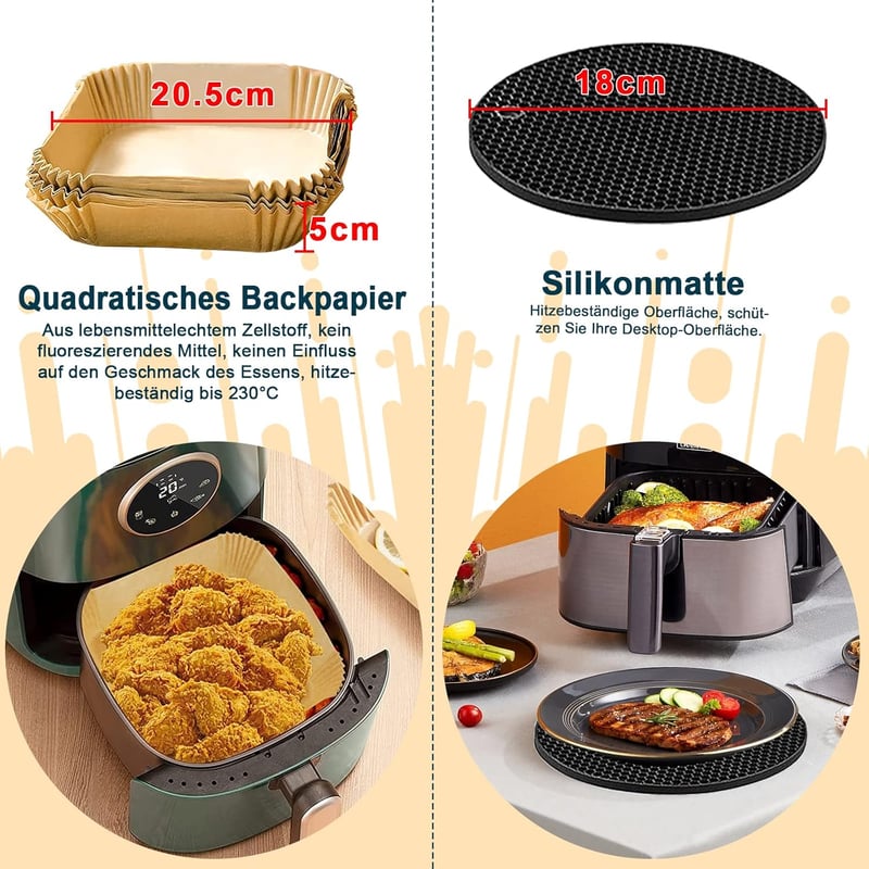 COSORI és Cecotec XXL légkeveréses sütő kiegészítő szett 12 db-os, 22 cm-es