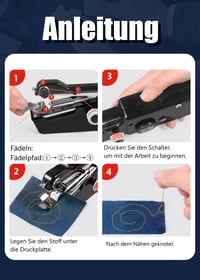 Hordozható Kézi Varrógép - Mini Elektromos Varrógép Kezdőknek, Otthoni DIY Varrási Projektekhez, Kiegészítőkkel és Alsószállal 5