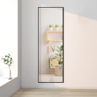 RLAVBL Álló Tükör 165x51 cm - Fekete Kerettel, Törésálló Üvegvédővel, Hálószobába, Fürdőbe, Nappaliba vagy Gardróbba 7