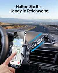 andobil 3 az 1-ben Univerzális Autós Telefontartó - 360° Forgatható, Szélvédőre és Szellőzőrácsra, iPhone Samsung Huawei Készülékekhez 5