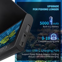 KAOLALI Halradar Víz Alatti Kamera 4.3" IPS Kijelzővel, 5000mAh Akkumulátor, 15m Kábel, IP68 Vízálló, Tengeri, Folyami és Jeges Horgászathoz 3