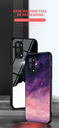 Oppo A74 5G Kék Csillagos Védőtok - Színátmenetes Üveg és TPU 6
