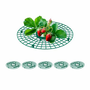 Suport pentru căpșuni Relaxdays, set 6 bucăți, protecție din plastic verde împotriva melcilor și putregaiului, incomplet (lipsesc 4 picioare) (stare: vezi a 2-a imagine)
