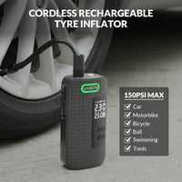 Hordozható digitális autó és kerékpár kompresszor - 150PSI, LED, 2000mAh 3
