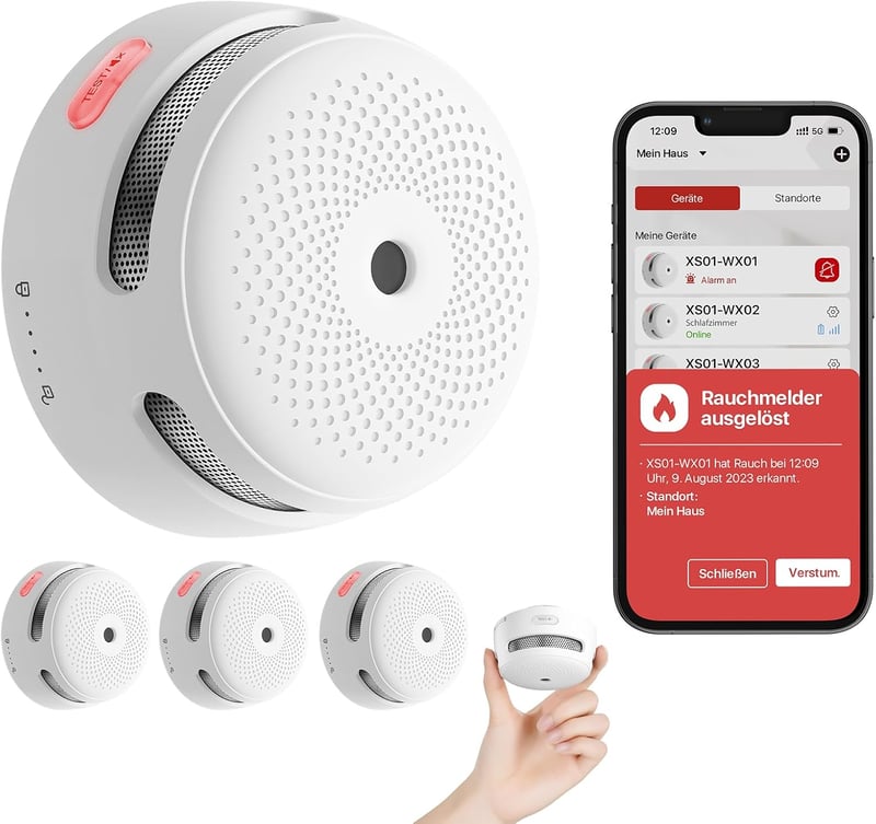 X-Sense WiFi-s füstérzékelő, 3 db, okos, cserélhető elemmel, TÜV tanúsított