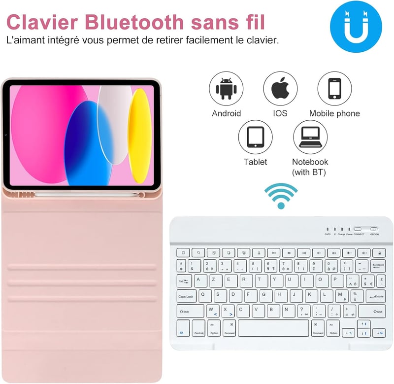 iPad Bluetooth Billentyűzet - KBCASE Rózsaszín