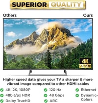 PowerBear 4K HDMI kábel 15m, arany csatlakozós, nylon fonott 4