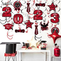 Színes Végzős Buli Dekoráció Szett 34 db - Spirál Függő Díszek Ballagásra 6