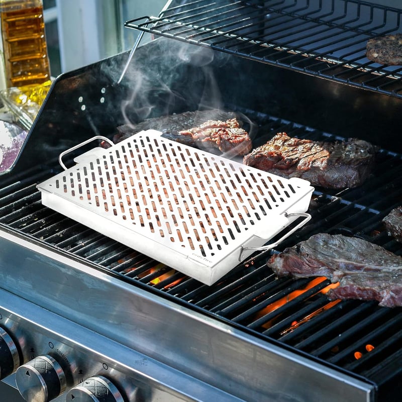 OnlyFire füstölő grillserpenyő vízadagolóval, gáz- és faszenes grillhez