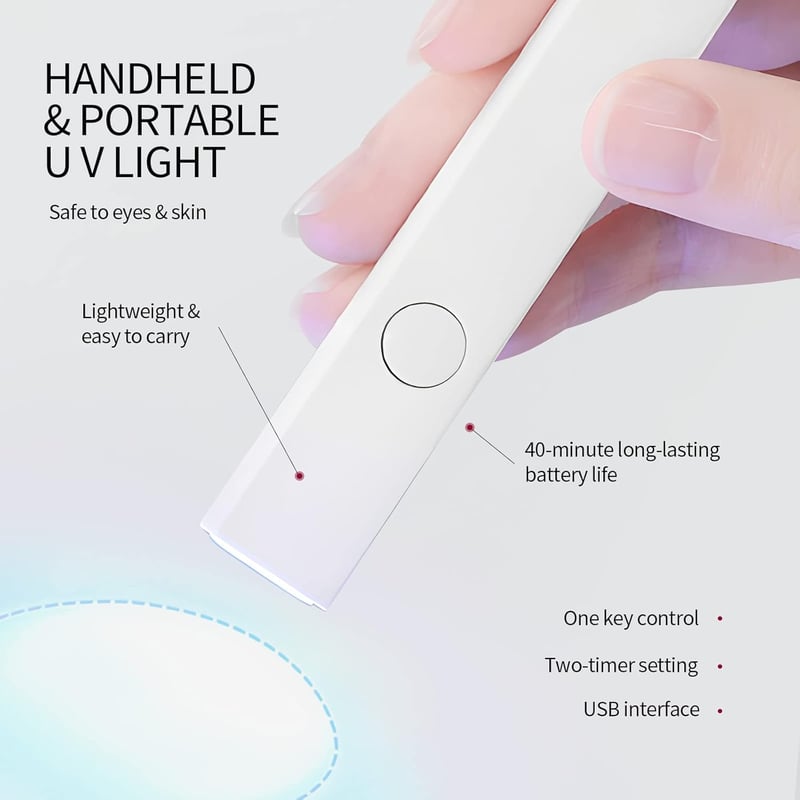Saviland Mini UV LED Lámpa Gél Körmökhöz - Újratölthető, Bőrvédő, Hordozható Körömszárító
